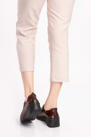 Gondol Hakiki Deri Anatomik Taban Rahat Ayakkabı esfa.4055 - Kahverengi - 41