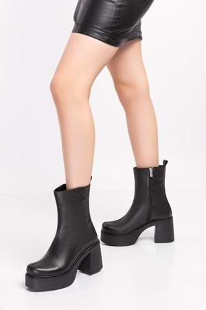 Gondol Kadın Hakiki Deri Platform Bot Anl.2440 - Siyah - 39