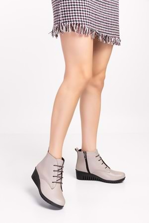 Gondol Kadın Hakiki Deri Kaymaz Dolgu Topuk Taban esfa.2002 - Gri - 38