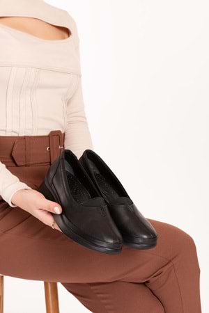 Gondol İçi Dışı Hakiki Deri Yumuşak Dokulu Günlük Ayakkabı ndr.101 - Siyah - 40