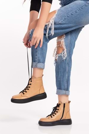 Gondol Içi Dışı Hakiki Deri Anatomik Taban Bot gap.15500 - Nude - 37