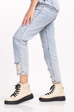 Gondol Içi Dışı Hakiki Deri Anatomik Taban Bot gap.15501 - Kemik - 39