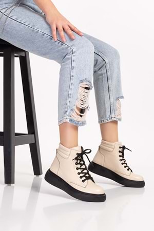 Gondol Içi Dışı Hakiki Deri Anatomik Taban Bot gap.15501 - Kemik - 39