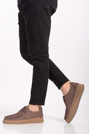 Gondol Hakiki Deri Erkek Loafer Ayakkabı src.810 - Vizon Nubuk - 40