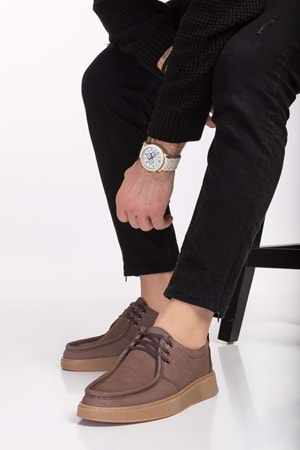 Gondol Hakiki Deri Erkek Loafer Ayakkabı src.810 - Vizon Nubuk - 40