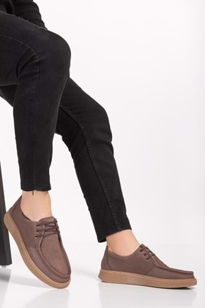 Gondol Hakiki Deri Erkek Loafer Ayakkabı src.810 - Vizon Nubuk - 40