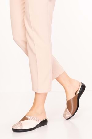 Gondol Hakiki Deri Ev Terliği özl.450 - Kahve Kombin - 36