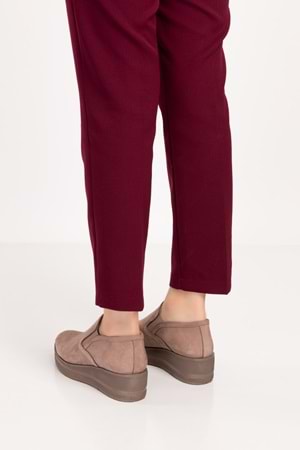 Gondol Kadın Hakiki Deri Anatomik Taban Günlük Ayakkabı ell.6294 - Vizon - 40