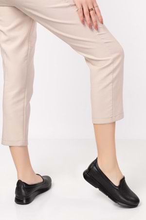 Gondol Kadın Hakiki Deri Klasik Günlük Ayakkabı vdt.911 - Siyah - 37