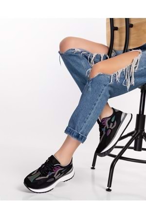 Gondol Sneakers Renkli Günlük Spor Ayakkabı mrs.6633 - Siyah - 35