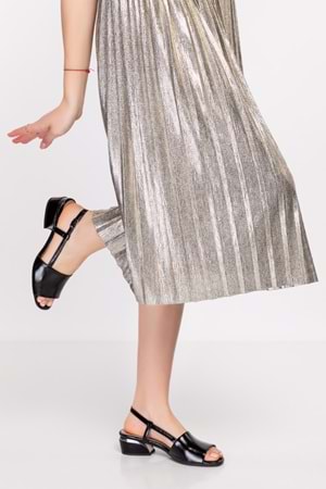 Gondol Kadın Hakiki Deri Topuklu Ayakkabı ast.0101 - siyah rugan - 35