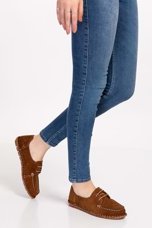 Gondol Hakiki Deri Esnek Hafif Loafer Ayakkabı esl.602 - Taba - 40