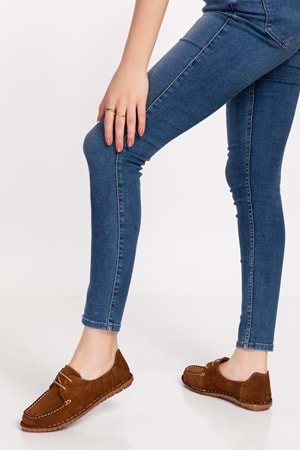 Gondol Hakiki Deri Esnek Hafif Loafer Ayakkabı esl.602 - Taba - 40