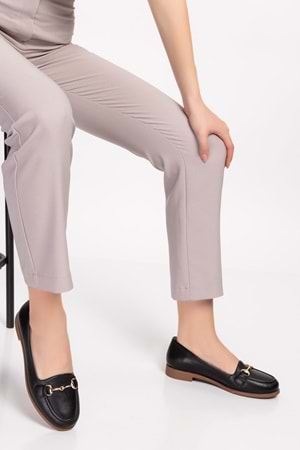 Gondol Hakiki Deri Kadın Günlük Loafer vdt.851 - Siyah - 35