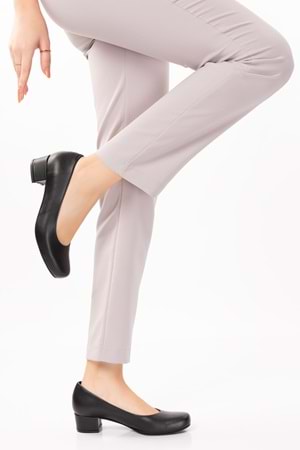 Gondol Kadın Hakiki Deri Rahat Topuklu Hostes Ayakkabı şhn.0242 - Siyah - 34