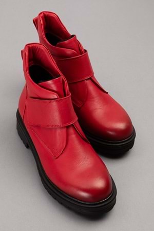 Gondol Kadın Hakiki Deri Kolay Giyim Anne Botu anl.2722 - kırmızı - 41