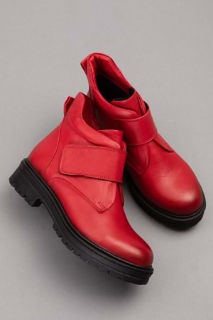 Gondol Kadın Hakiki Deri Kolay Giyim Anne Botu anl.2722 - kırmızı - 41