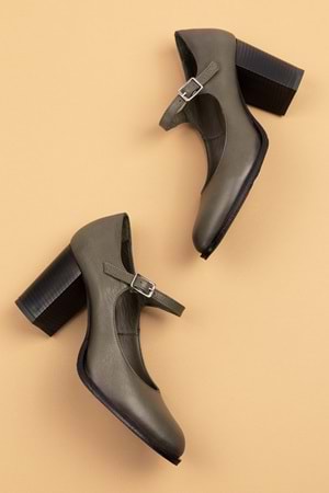 Gondol Kadın Hakiki Deri Rahat Topuklu Ayakkabı anl.2146 - Haki - 40