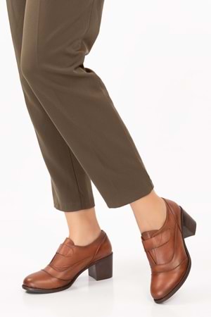 Gondol Kadın Hakiki Deri Rahat Topuklu Ayakkabı anl.7092 - Taba - 36