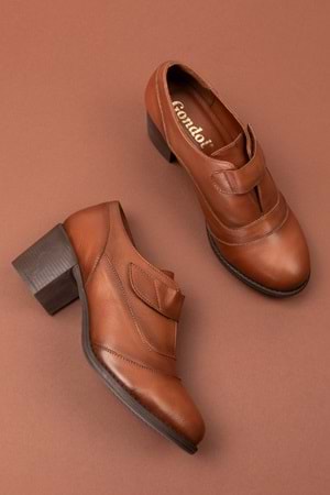 Gondol Kadın Hakiki Deri Rahat Topuklu Ayakkabı anl.7092 - Taba - 40