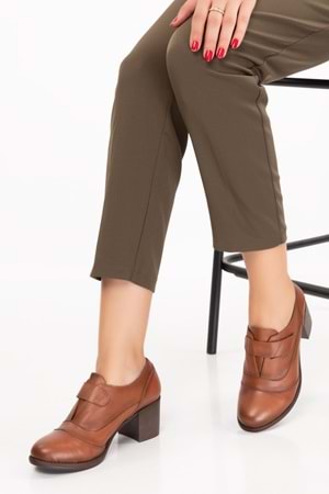 Gondol Kadın Hakiki Deri Rahat Topuklu Ayakkabı anl.7092 - Taba - 40