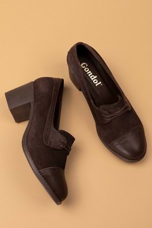 Gondol Kadın Hakiki Deri Rahat Topuklu Ayakkabı anl.7078 - Kahverengi - 39