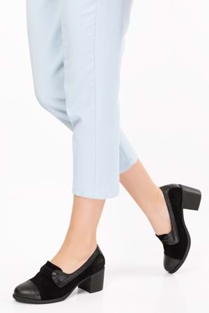 Gondol Kadın Hakiki Deri Rahat Topuklu Ayakkabı anl.7078 - Siyah - 36