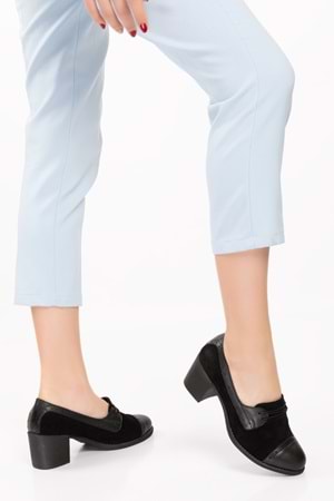 Gondol Kadın Hakiki Deri Rahat Topuklu Ayakkabı anl.7078 - Siyah - 36