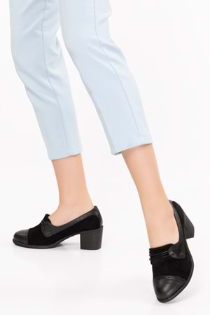 Gondol Kadın Hakiki Deri Rahat Topuklu Ayakkabı anl.7078 - Siyah - 36