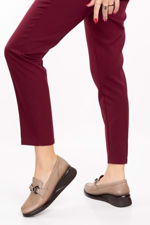 Gondol Hakiki Deri Anatomik Taban Rahat Ayakkabı elnr.5831 - Vizon - 37