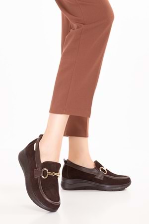 Gondol Hakiki Deri Anatomik Taban Rahat Ayakkabı elnr.5831 - Kahverengi - 38