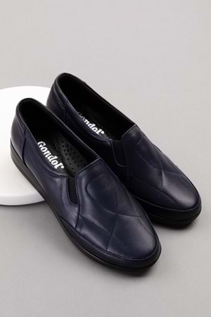 Gondol Kadın Hakiki Deri Anatomik Yumuşak Taban Günlük Ayakkabı pyt.1213 - Lacivert - 37