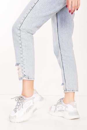 Gondol Sneakers Renkli Günlük Spor Ayakkabı mrs.60115 - Beyaz - 39