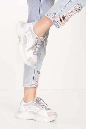 Gondol Sneakers Renkli Günlük Spor Ayakkabı mrs.60115 - Beyaz - 39