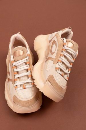Gondol Sneakers Renkli Günlük Spor Ayakkabı mrs.60115 - Nude - 39