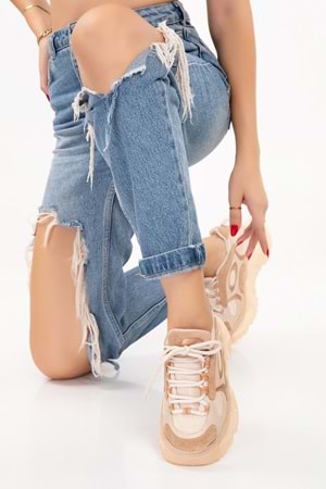 Gondol Sneakers Renkli Günlük Spor Ayakkabı mrs.60115 - Nude - 39
