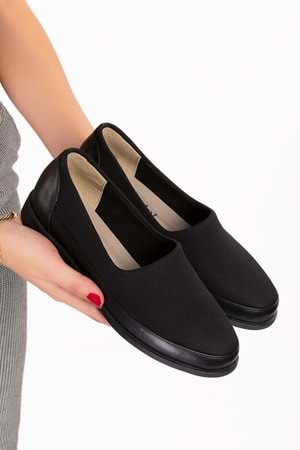 Gondol Hakiki Deri Üzeri Strecli Günlük Ayakkabı vdt.190 - Siyah - 37