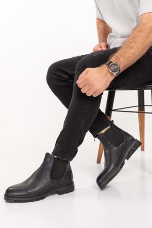 Gondol Erkek Hakiki Deri Günlük Bot src.704 - Siyah - 40