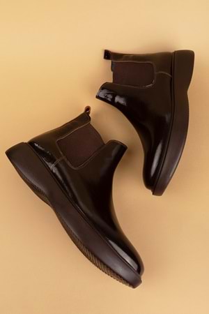 Gondol Erkek Hakiki Deri Günlük Bot src.704 - Kahve Rugan - 43