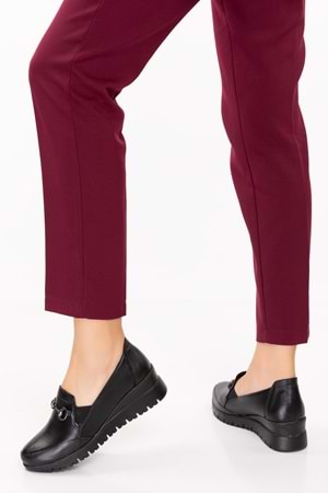 Gondol Kadın Hakiki Deri Anatomik Taban Tokalı Casual Ayakkabı pyt.6210 - Siyah - 37