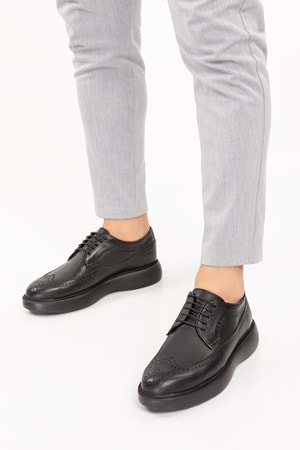 Gondol Içi Dışı Hakiki Deri Anatomik Taban Casual Ayakkabı SRC.09 - Siyah - 43