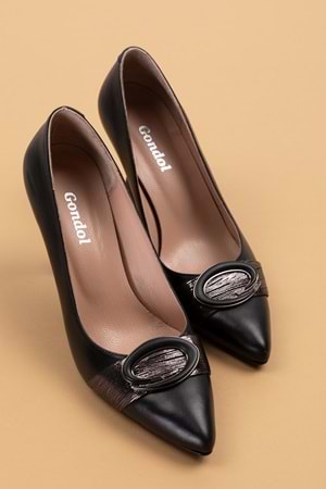 Gondol Kadın Hakiki Deri Stiletto Ayakkabı ast.6201 - Siyah - 40