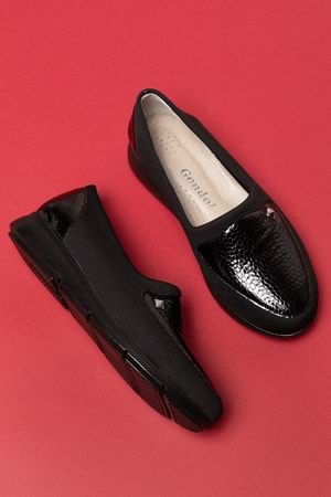 Gondol Hakiki Deri Yanları Strecli Günlük Ayakkabı vdt.195 - Siyah - 41