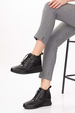 Gondol Kadın Hakiki Deri Hafif Günlük Spor Bot ndr.5515 - Siyah - 41