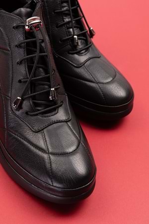 Gondol Kadın Hakiki Deri Hafif Günlük Spor Bot ndr.5515 - Siyah - 41