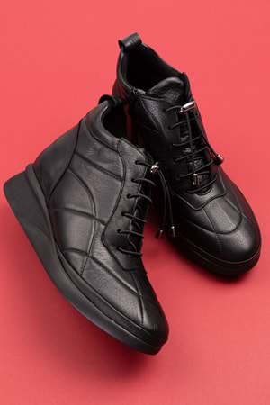 Gondol Kadın Hakiki Deri Hafif Günlük Spor Bot ndr.5515 - Siyah - 41