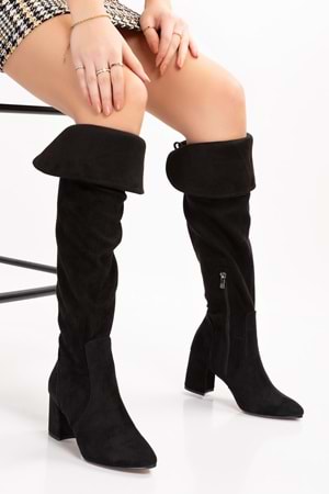 Gondol Kadın Diz Üstü Çorap Çizme anl.2535 - Siyah - 41