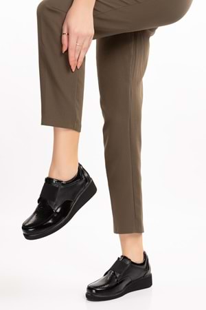 Gondol Hakiki Deri Anatomik Taban Lastikli Kolay Giyim Ayakkabı ert.5055 - Siyah - 40