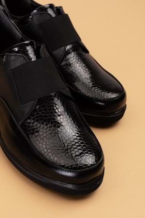 Gondol Hakiki Deri Anatomik Taban Lastikli Kolay Giyim Ayakkabı ert.5055 - Siyah - 40