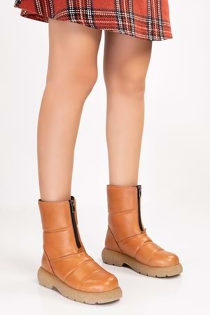 Gondol Hakiki Deri Günlük Şık Kaymaz Taban Bot tre.5070 - Taba - 36